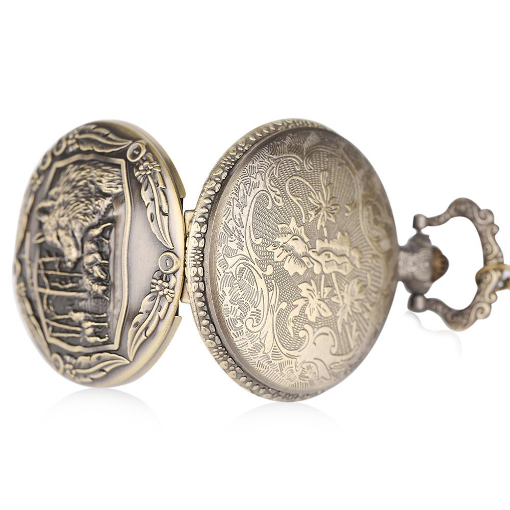 Men's Wolf Pendant Pocket Watch