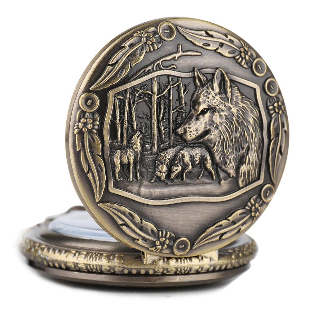 Men's Wolf Pendant Pocket Watch