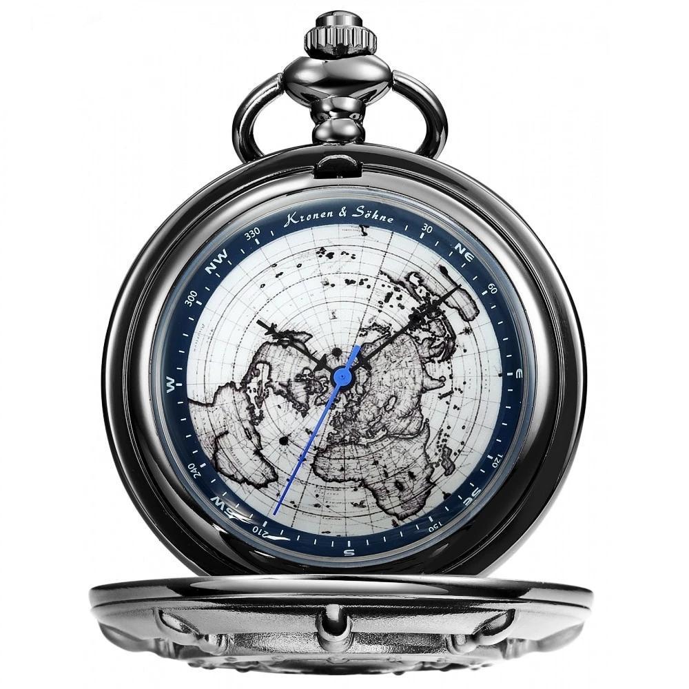 Men's World Map Collection Pocket Watches - 3 Colors