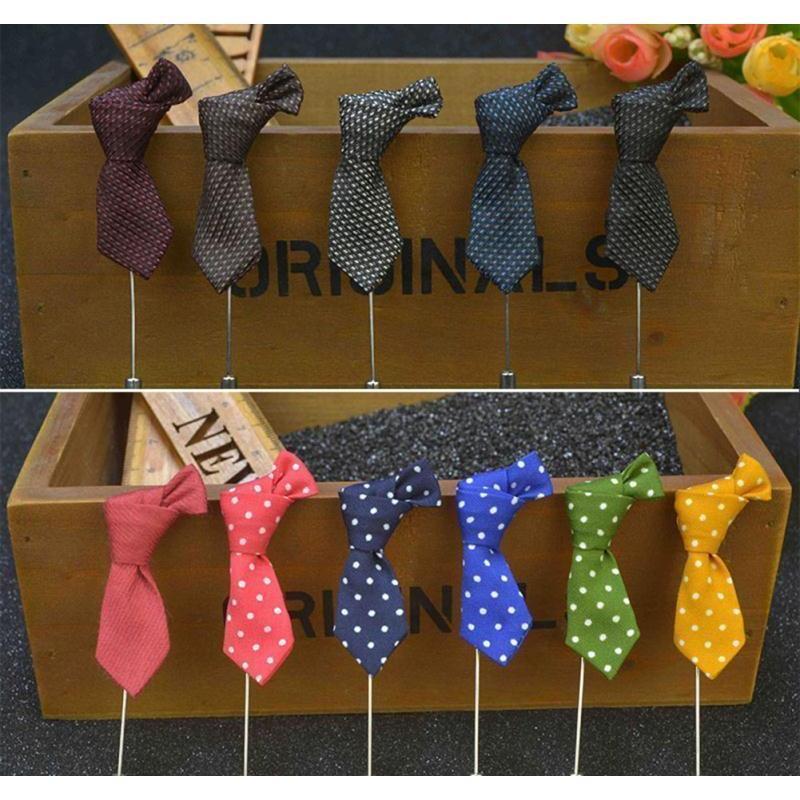 Mini Formal Ties Collection Brooches - 14 Colors & Styles