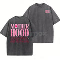 Motherhood Vintage Washed Tee – Aesthetic Minimalist Mom Life Graphic T-Shirt