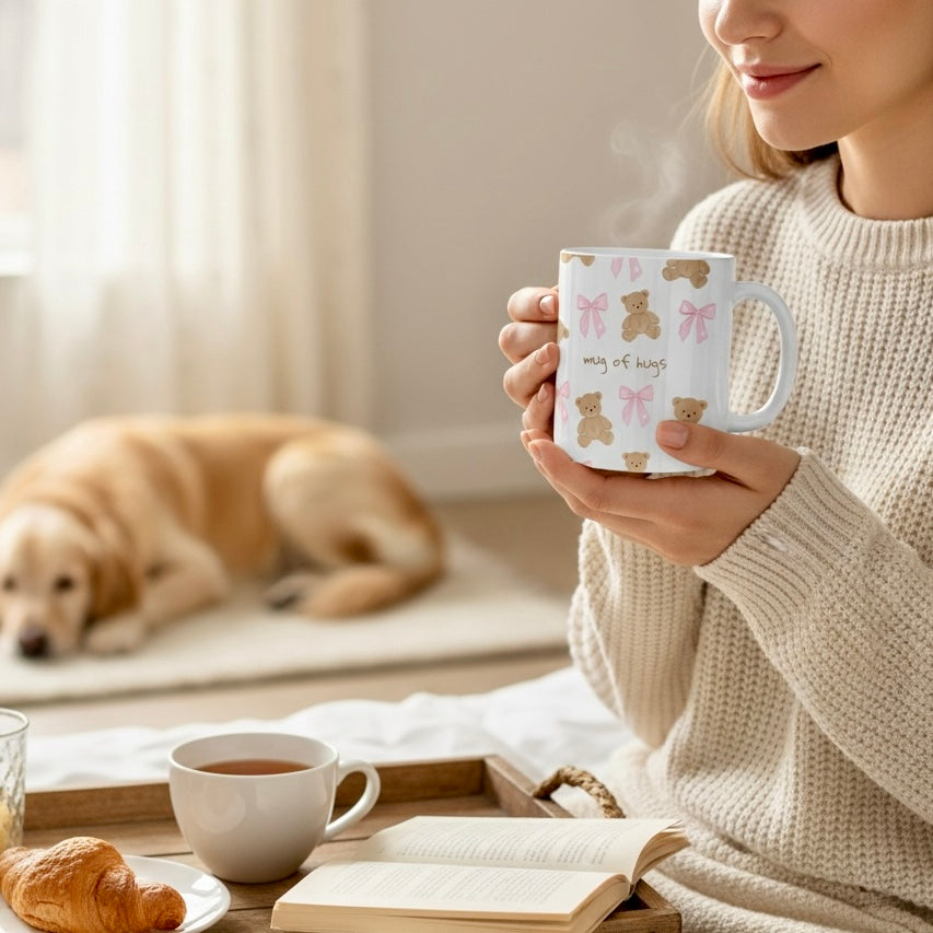 Coffee Ceramic Mug - Mug of Hugs Design