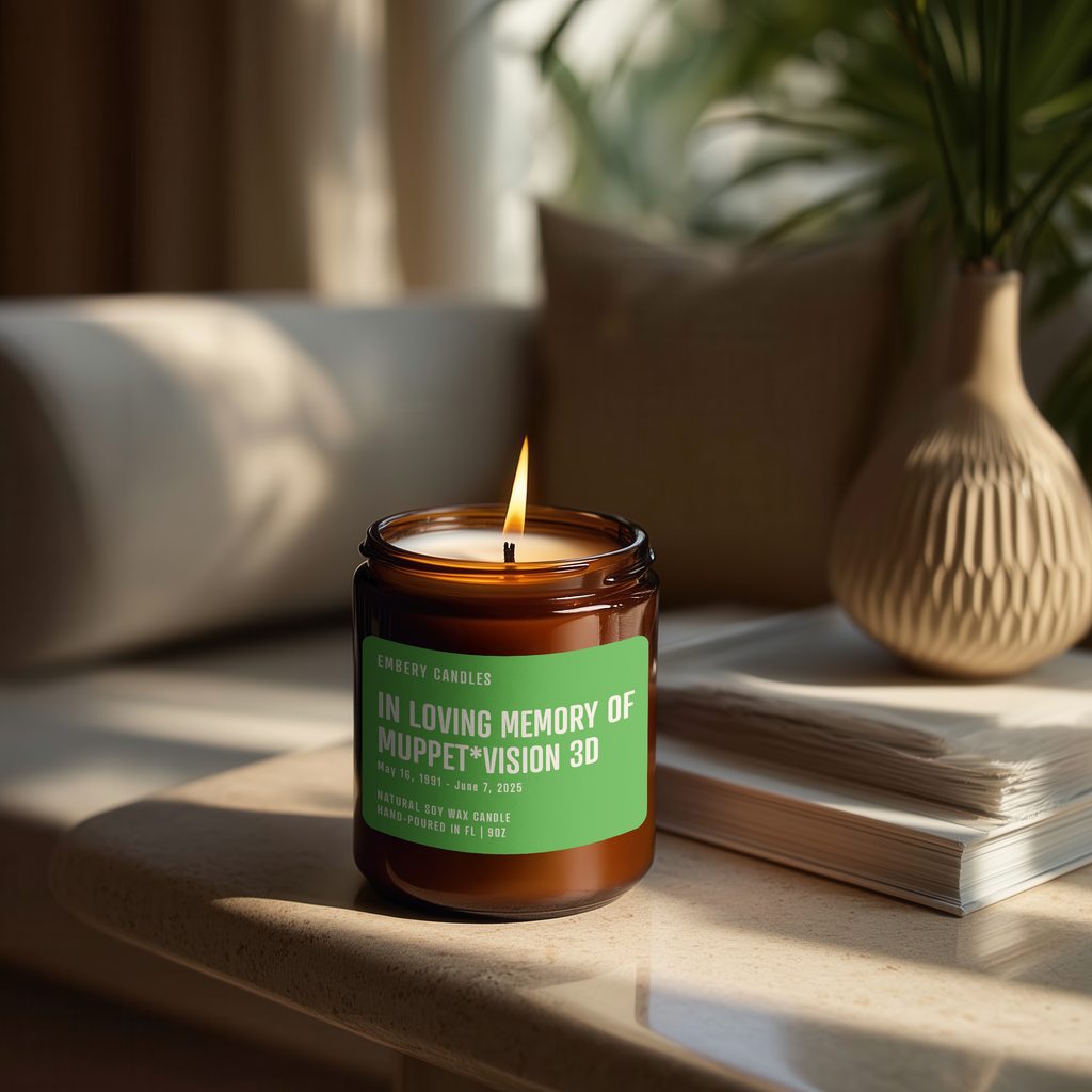 In Loving Memory of Muppet*Vision 3D | Soy Wax Scented Candle