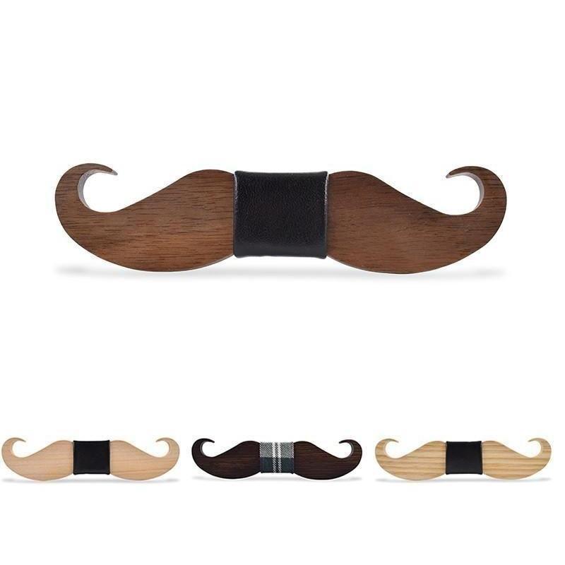 Mustache Collection Wooden Bow Ties - 20 Colors & Styles