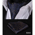 Mysterious Navy Paisley Ascot/Cravat Tie & Handkerchief