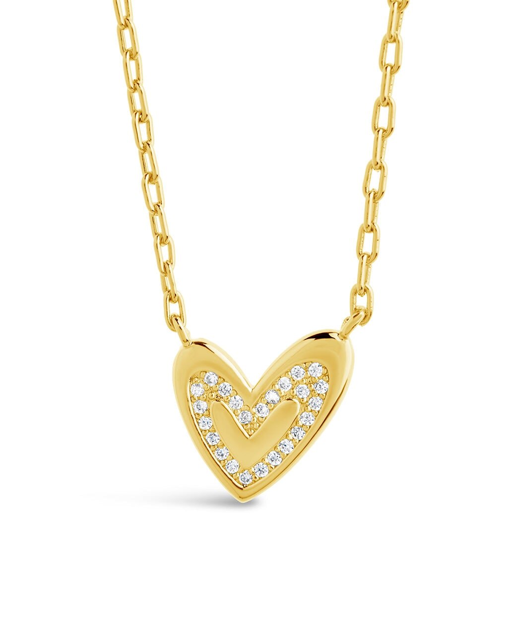 Sterling Silver Mabel CZ Heart Pendant Necklace