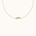 Green CZ Leaves Necklace