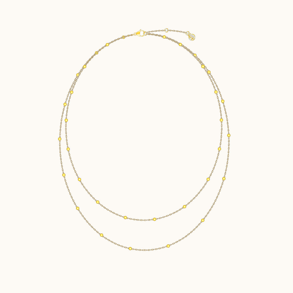 2 in 1 Double Layered Bead Necklace Set