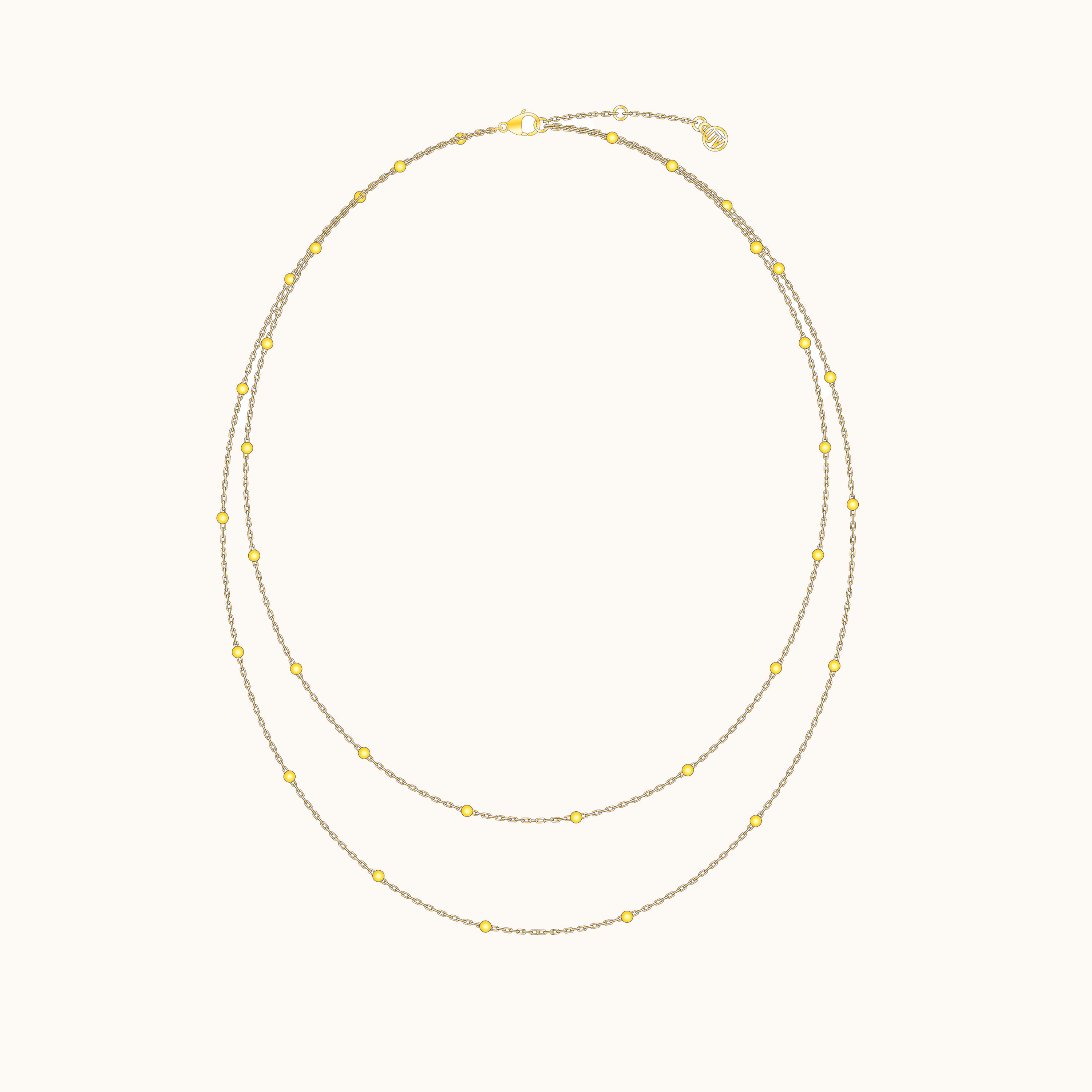 2 in 1 Double Layered Bead Necklace Set