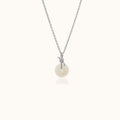 Sterling Silver Knot Necklace with White Jade