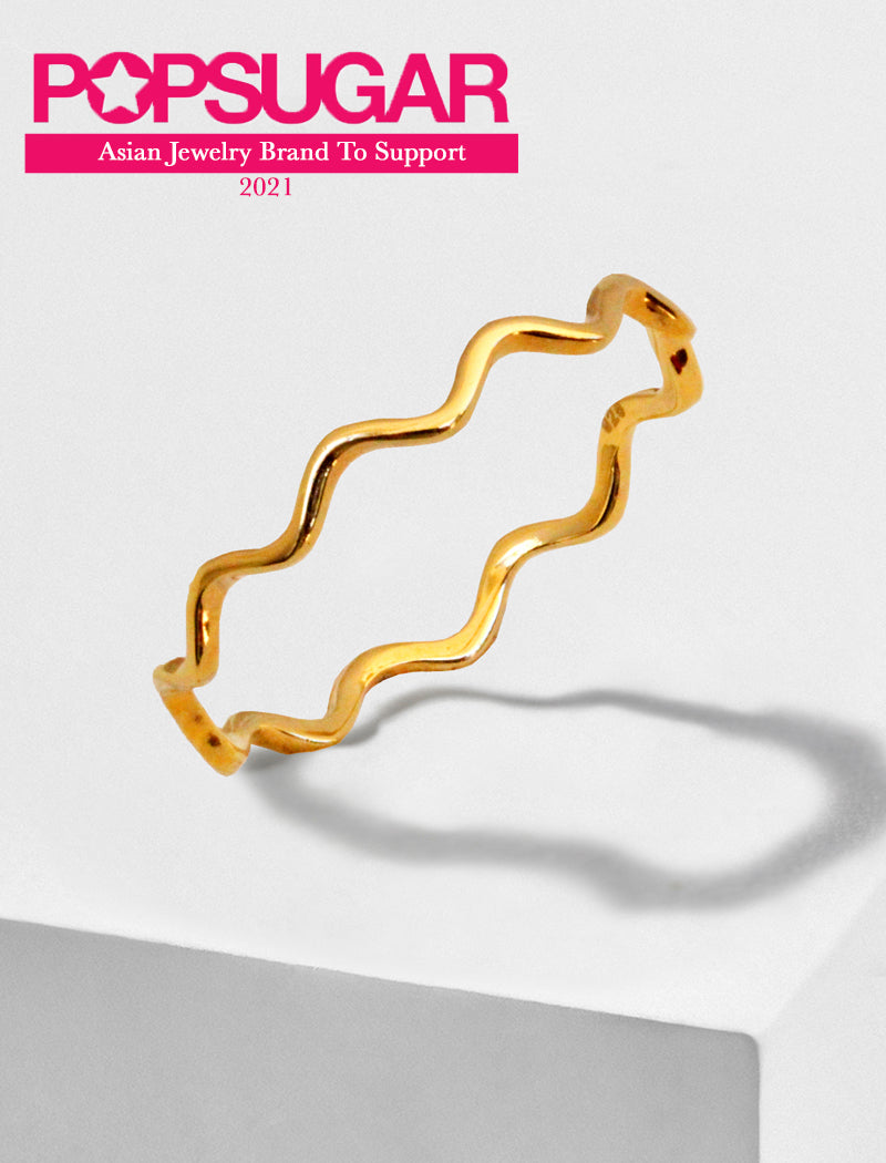NOODLE Wavy Stacking Ring | 18K Gold Over Sterling Silver