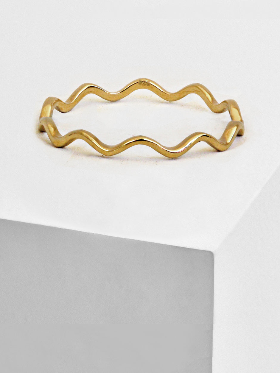 RAMEN NOODLE Thin Wavy Stacking Ring