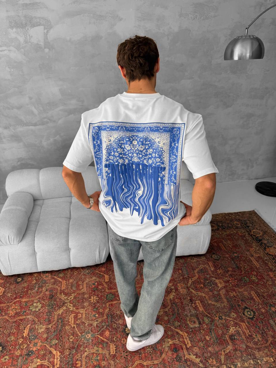 Neon Drip Cotton T-Shirt / Back Print Streetwear Tee