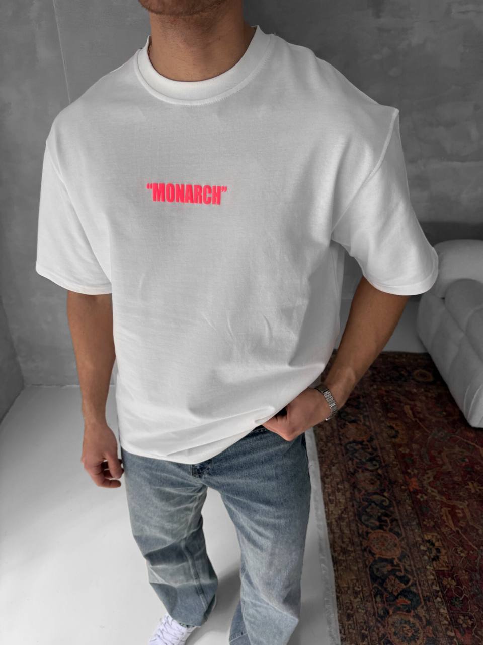 Neon Drip Cotton T-Shirt / Back Print Streetwear Tee