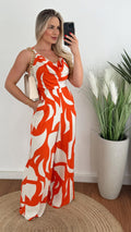 Women Clothing Office Sling One Piece Straight Leg Trousers