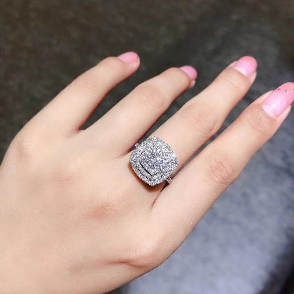 Women's High-grade Classic Square Diamond Inlaid Index Rings