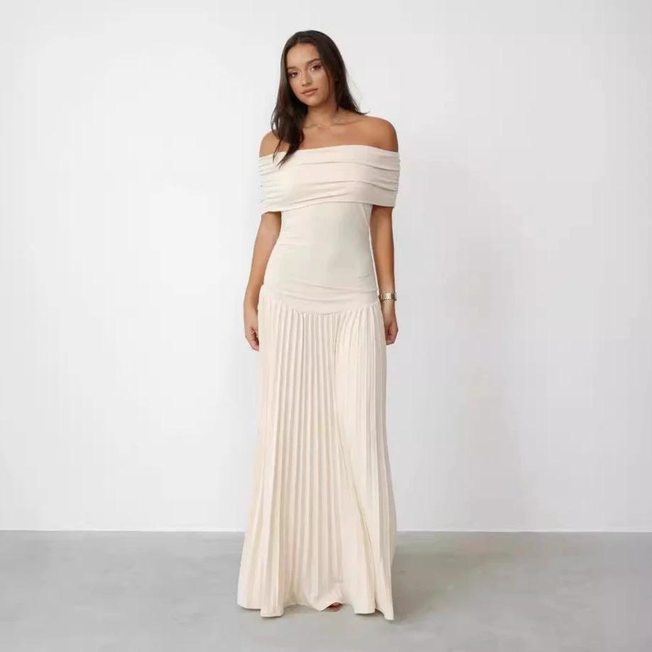 Off-shoulder Pleated New Versatile Dress