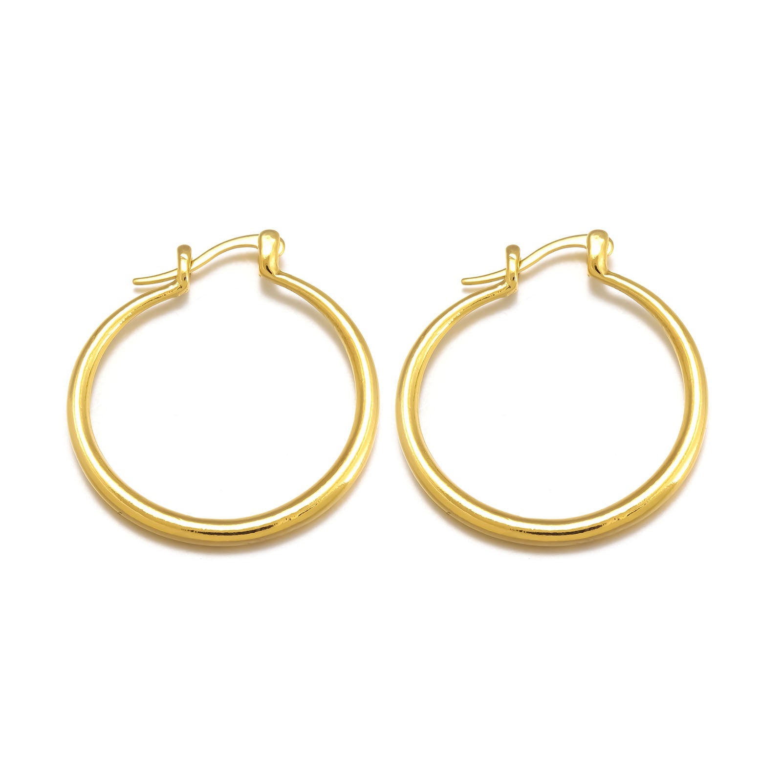 Fashion Simple Gold Large Round Exquisite Earrings
