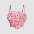 Domestic Women Short Bra Sexy Sling Three Dimensional Floral Rhinestone Embedded Beaded Vest