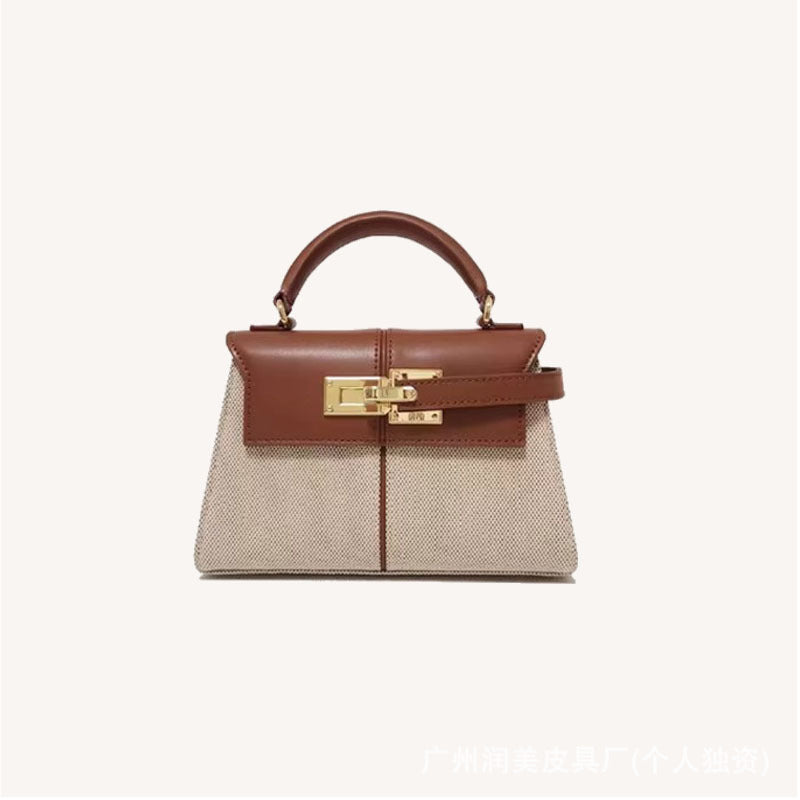 Trapezoidal Leather Shoulder Bag - Luxury Crossbody Handbag