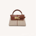 Trapezoidal Leather Shoulder Bag - Luxury Crossbody Handbag
