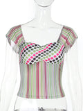 Sexy Fresh Printed Vest Top Summer Women Striped