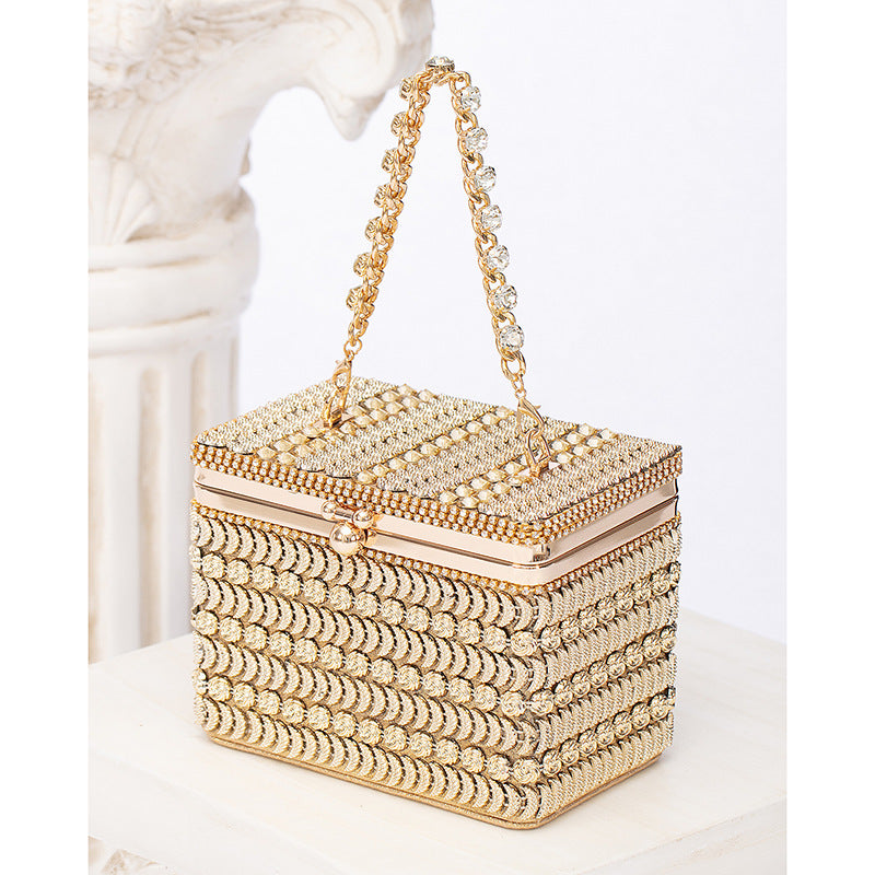 Arrival Full Diamond Shiny Small Square Bag Cocktail Dress Garment Bag Socialite Clutch Wedding Rhinestone Tote