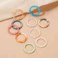 Women's Candy Color Resin Marble Texture Open Rings