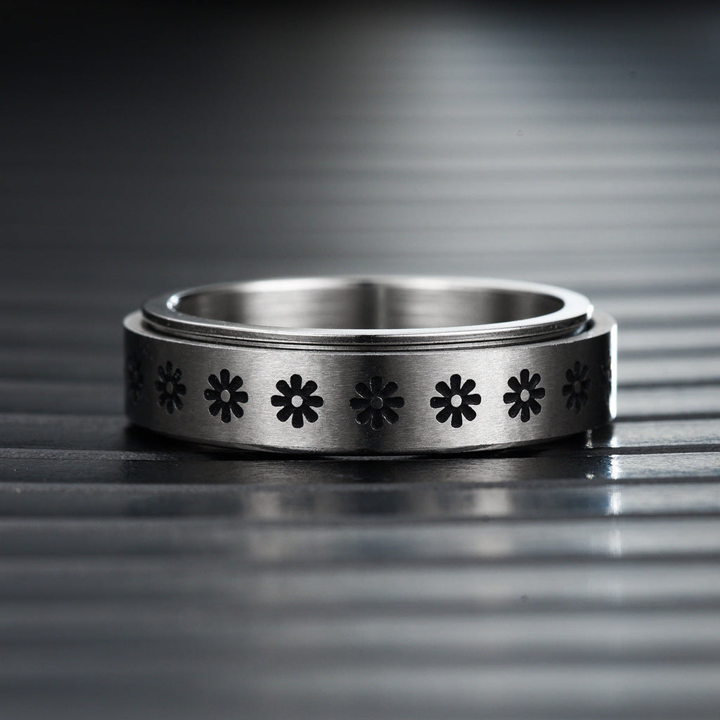 Stainless Steel Rotatable Star Moon Various Rings