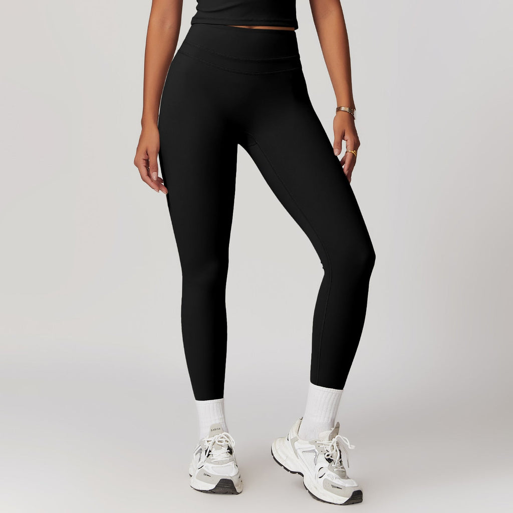 Sollinarry Brushed Tight High Waist Yoga Pants Belly Contracting Hip Raise Fitness Pants Outdoor Running Outerwear Sports Trousers