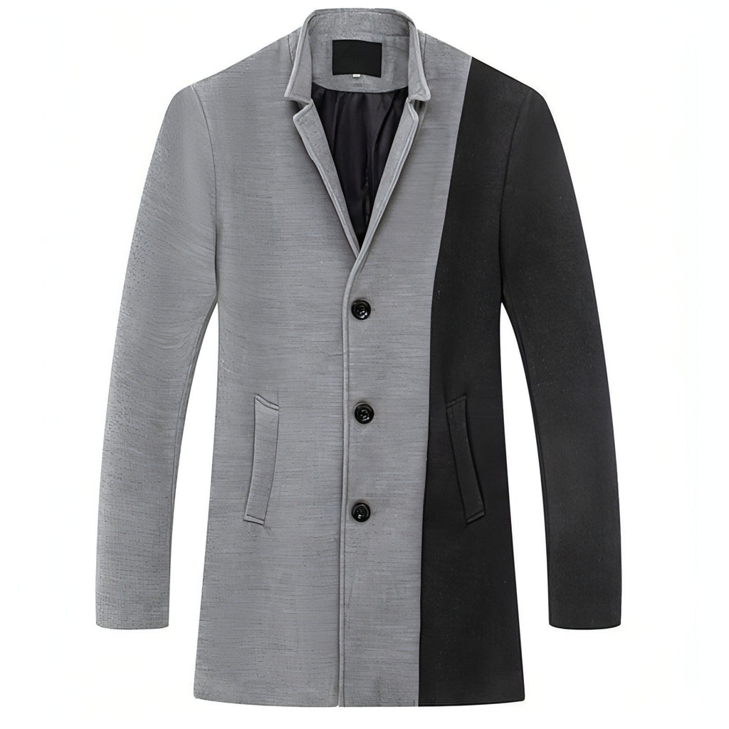 Mid-length Color Matching Single-breasted Trench Coat Woolen Plus Size