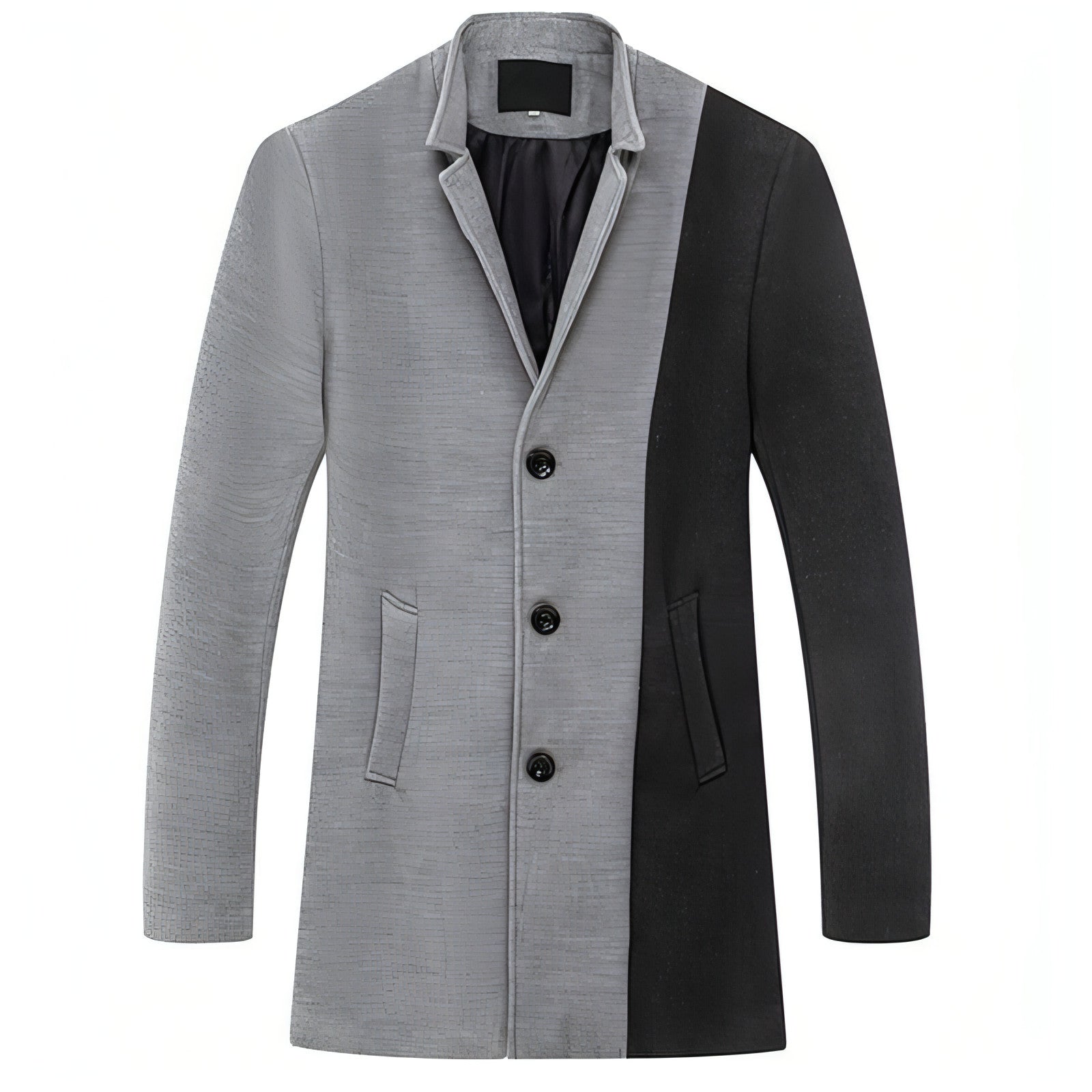 Mid-length Color Matching Single-breasted Trench Coat Woolen Plus Size