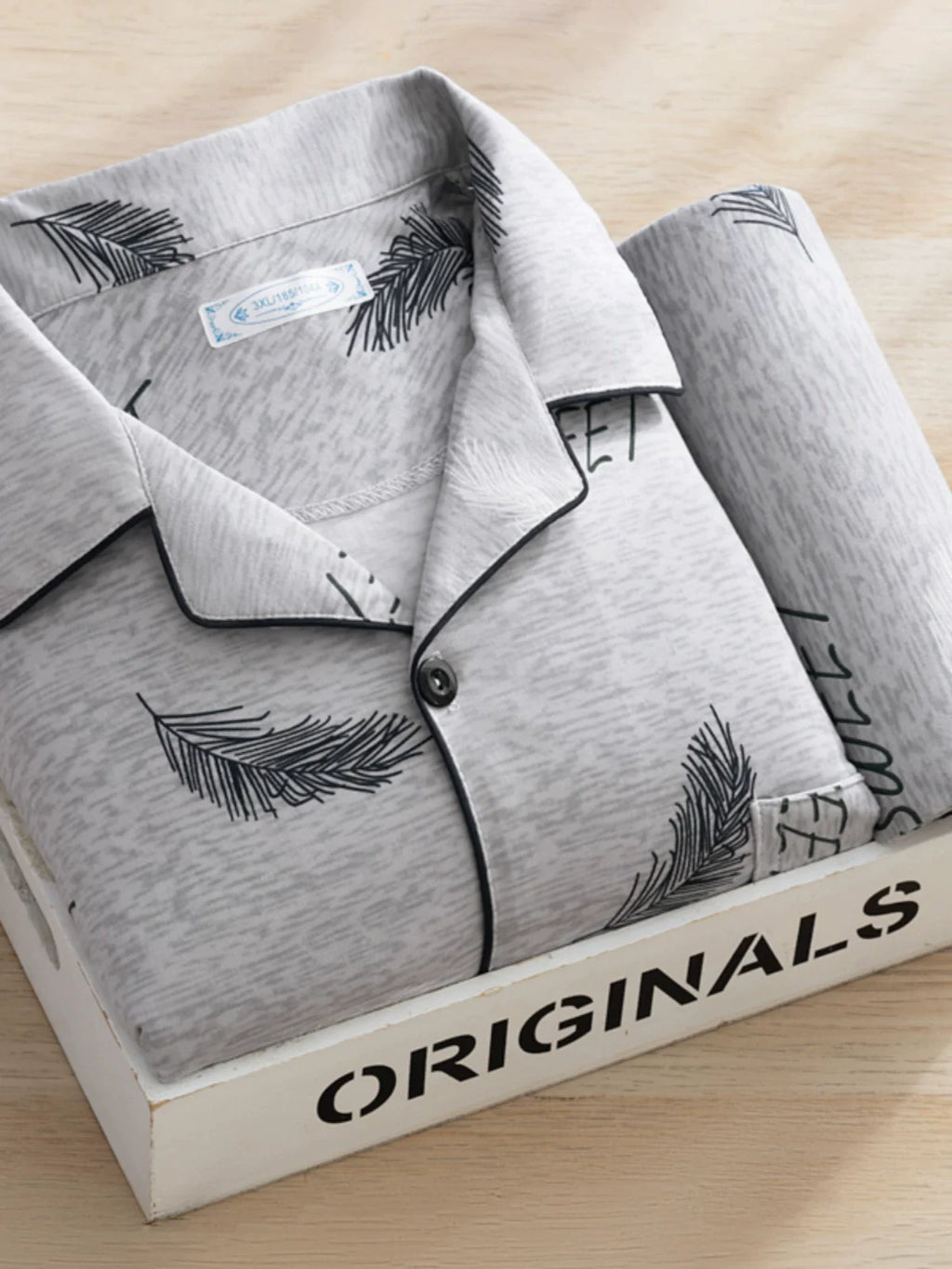 Men's Pajamas Sleepwear Long Sleeves Pants Two-piece Set Pure Cotton