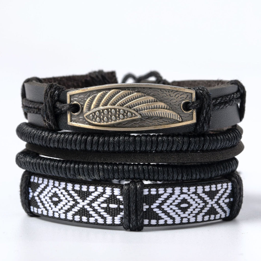 Retro Alloy Leather Fashionable Ethnic Style Wax Bracelets