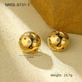 Temperamental Minority Personality Super Earrings Stainless Steel Color Zircon round High Grade Earrings