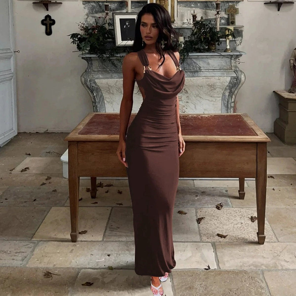 Backless ruched Long Dress