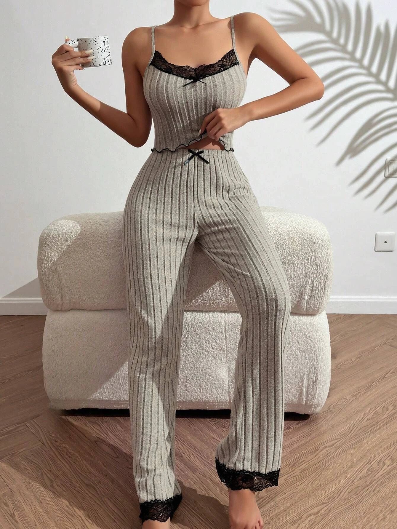 Love Sling Vest Pajamas Women Can Outer Wear Trousers Two-piece Suit