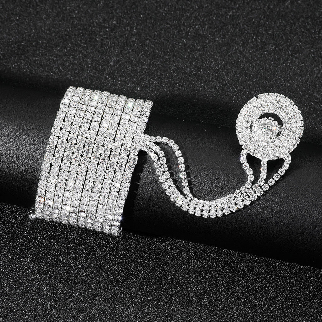 Women's Rhinestone Shiny Full Diamond Elastic Finger Bracelets