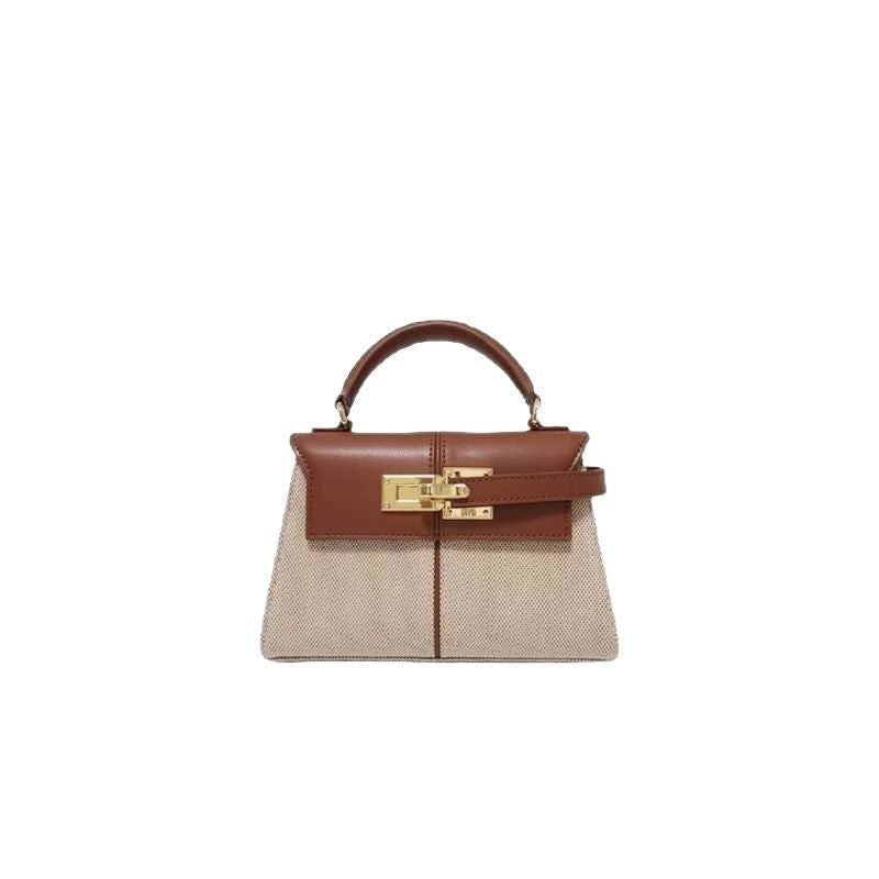 Trapezoidal Leather Shoulder Bag - Luxury Crossbody Handbag