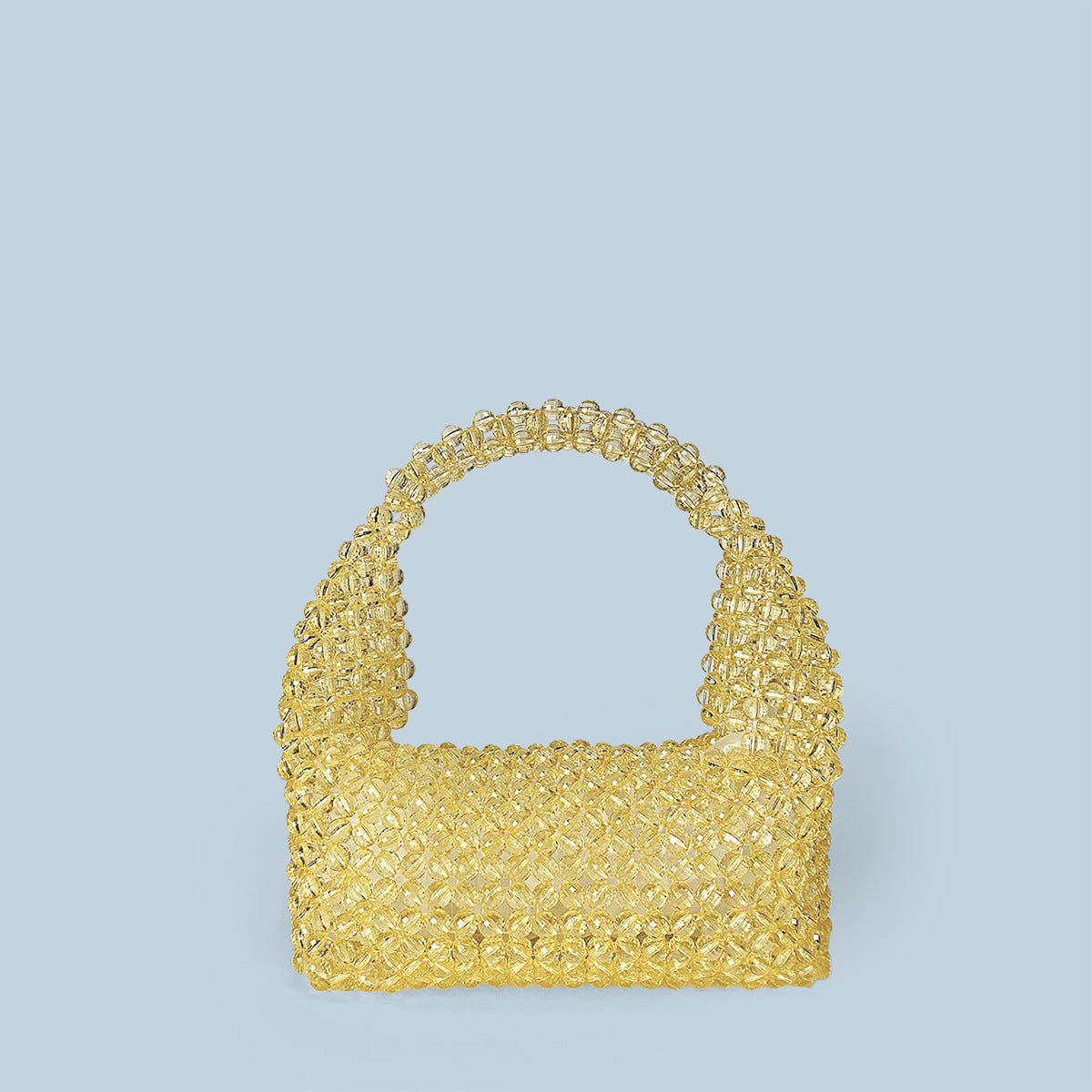 Multi Color Hand Woven Beads Acrylic Beads Tote Boston Pillow Cocktail Underarm