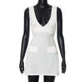 Solid Color Sling Bare Back Sleeveless Sheath Dress Women