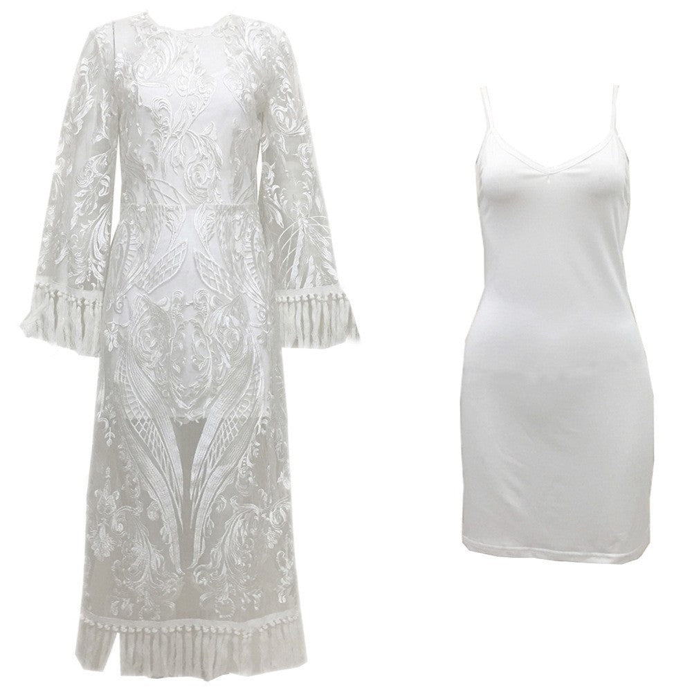 Women Clothing Beaded Dress Lace Embroidery Wedding Party Dress Cocktail
