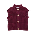 Sweater Spring Festival Stickers Bags Gold Button Thick Knitted Short Women Cardigan Vest