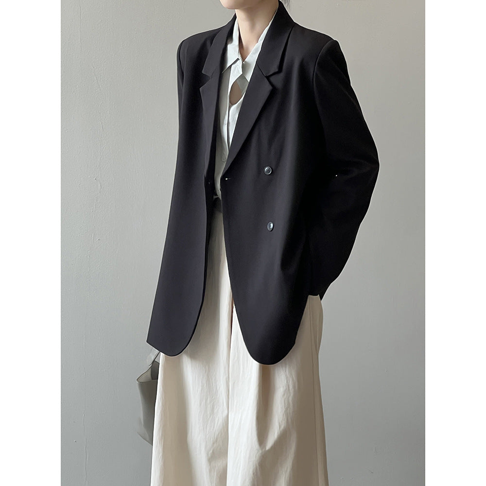 Irregular Asymmetric Back Slit Blazer Women Spring Elegant Top