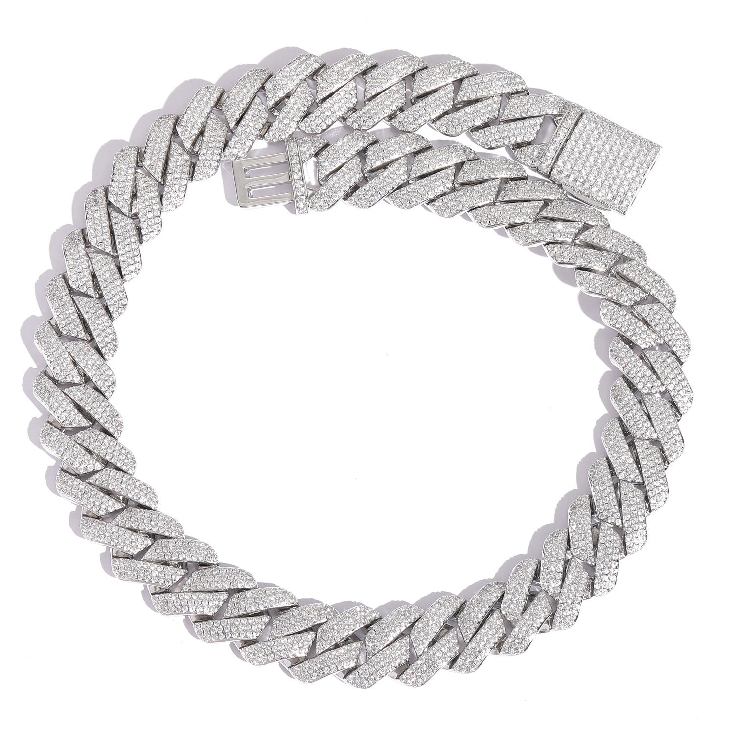 Men's Hip Hop Three Rows Zircon Cuban Link Chain Thick Necklaces