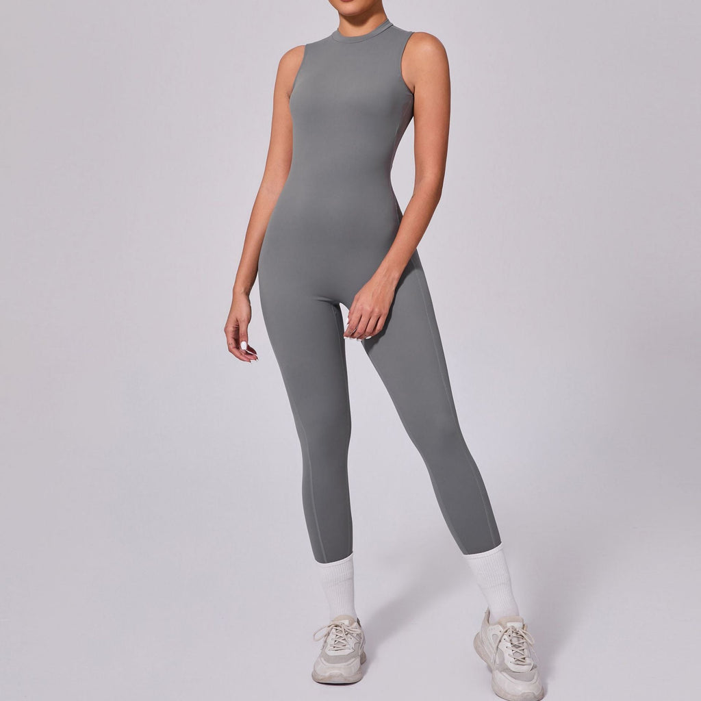 Backless Sleeveless Yoga Jumpsuit Peach Hip Fitness Detachable Chest Pad Sports Jumpsuit