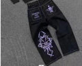 Embroidered Skull Cotton Casual Pants Men's Straight-leg Pants