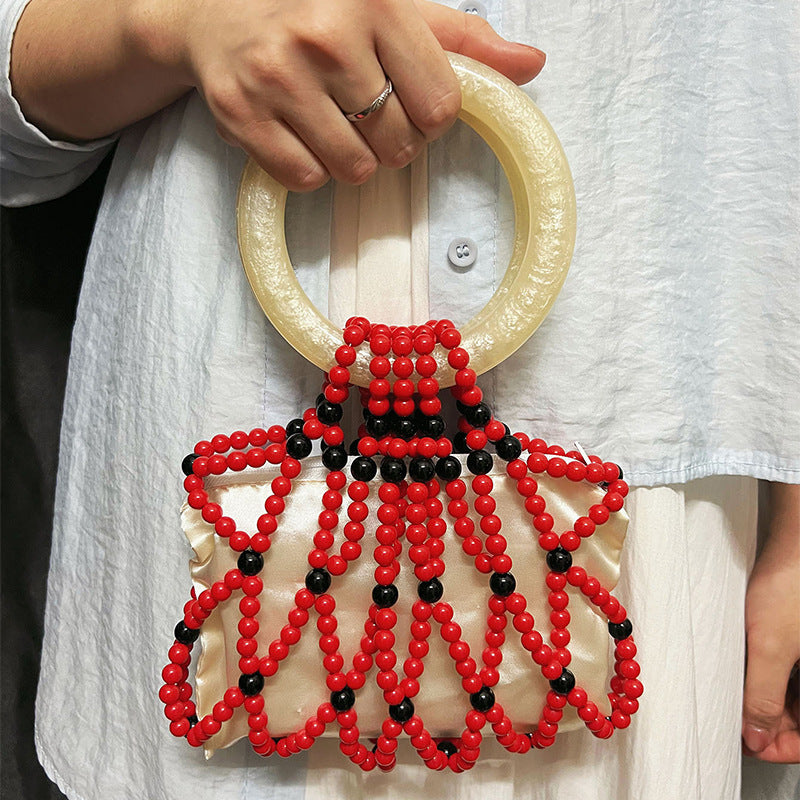 Retro Handmade Beaded Woven Bag Heavy Industry Design Advanced Sense Handbags