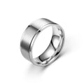 Women's & Men's Ornament Titanium Steel Simple Plain Couple Rings