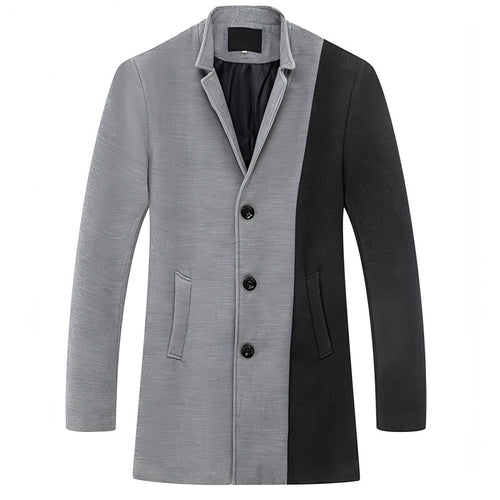 Mid-length Color Matching Single-breasted Trench Coat Woolen Plus Size